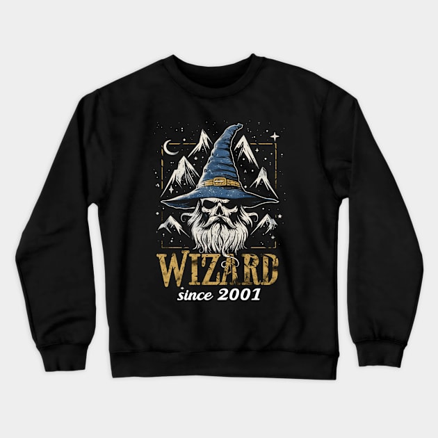 Wizard - Since 2001 - Skull - Fantasy Crewneck Sweatshirt by Fenay-Designs